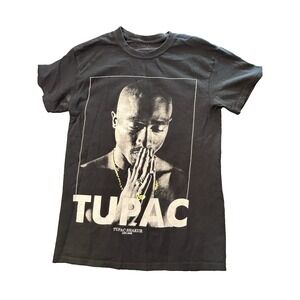 TUPAC  T-Shirt Prayer 2PAC Men's Black Graphic Tee Rap Y2K 90s Dear Momma